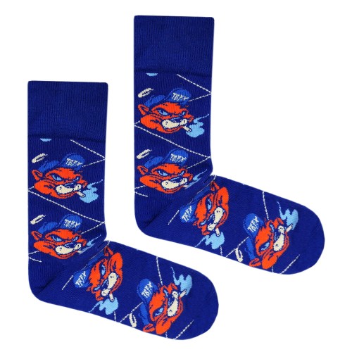 Traffx x Tempz Smoking CAT skarpetki niebieskie